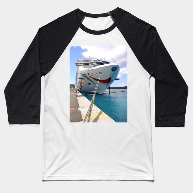 Norwegian Dawn  tied up in St. Thomas, USVI Baseball T-Shirt by tgass